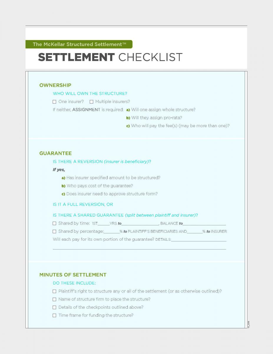 Settlement Checklist PDF