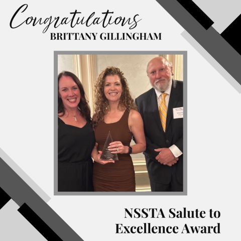 Brittany Gillingham accepting the award